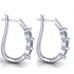 1.10 ct Ladies Round Cut Diamond Hoop Huggie Earrings 1.10 ct Ladies Round Cut Diamond Hoop Huggie Earrings